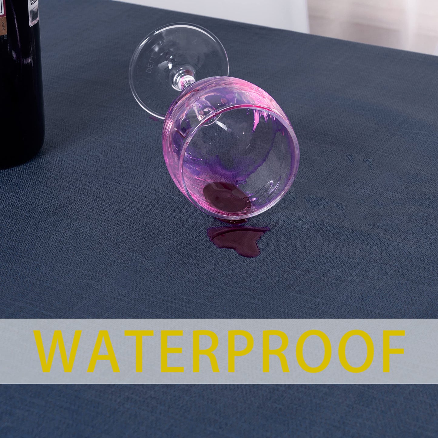 sancua 100% Waterproof Rectangle PVC Tablecloth - 60 x 140 Inch - Oil Proof Spill Proof Vinyl Table Cloth, Wipe Clean Table Cover for Dining Tables, Buffet Parties and Camping, Greyish Blue