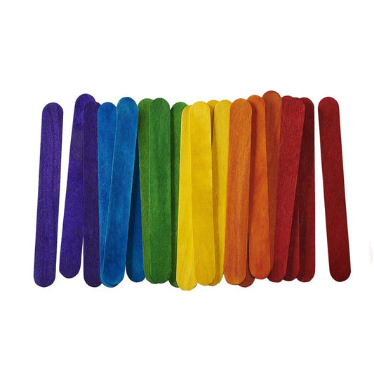 Gusto [100 Count] 6 Inch Colored Jumbo Popsicle Sticks for Crafts - ICES, Ice Cream, Waxing, Tongue Depressor Wood Craft Sticks - (Formerly Comfy Package)