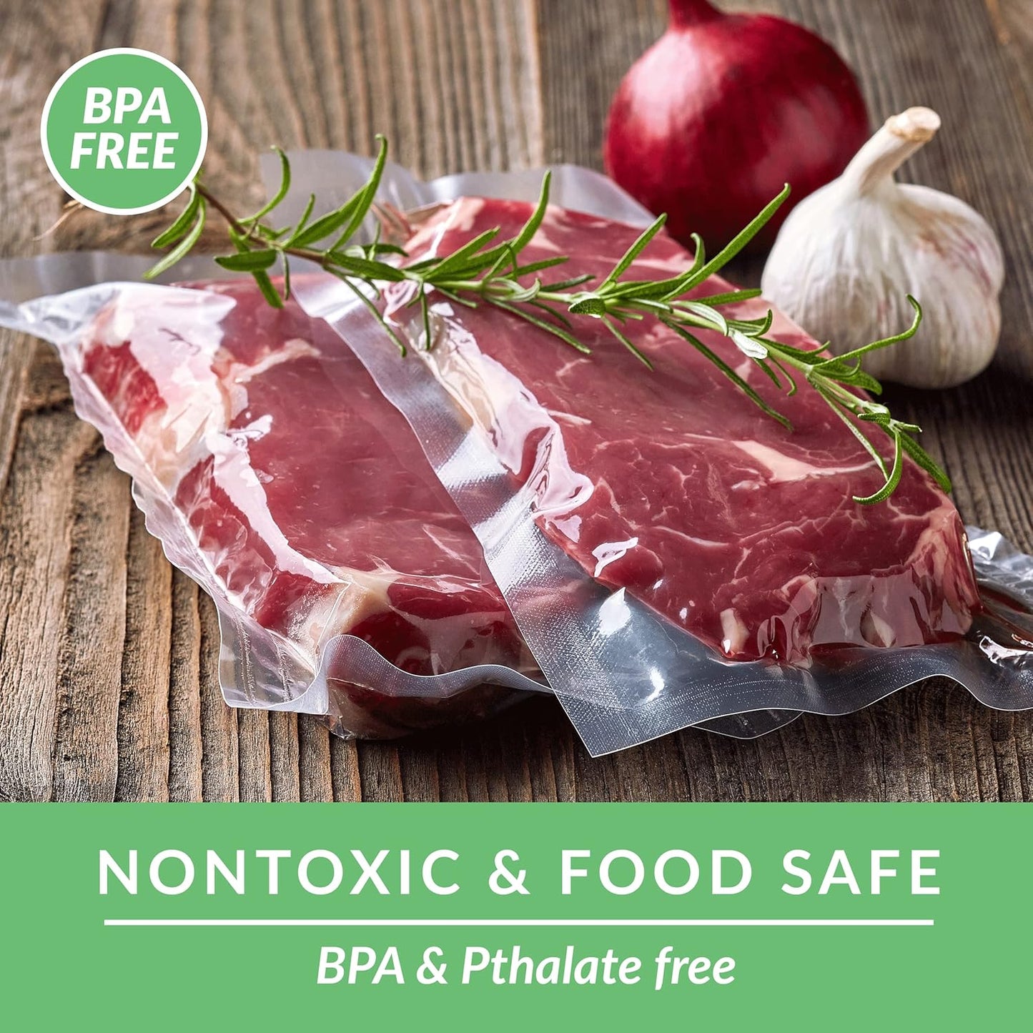 Lock Vacuum Sealer Bags - BPA-Free 8x50 Inch Rolls for Food Preservation & Sous Vide | Set of 2