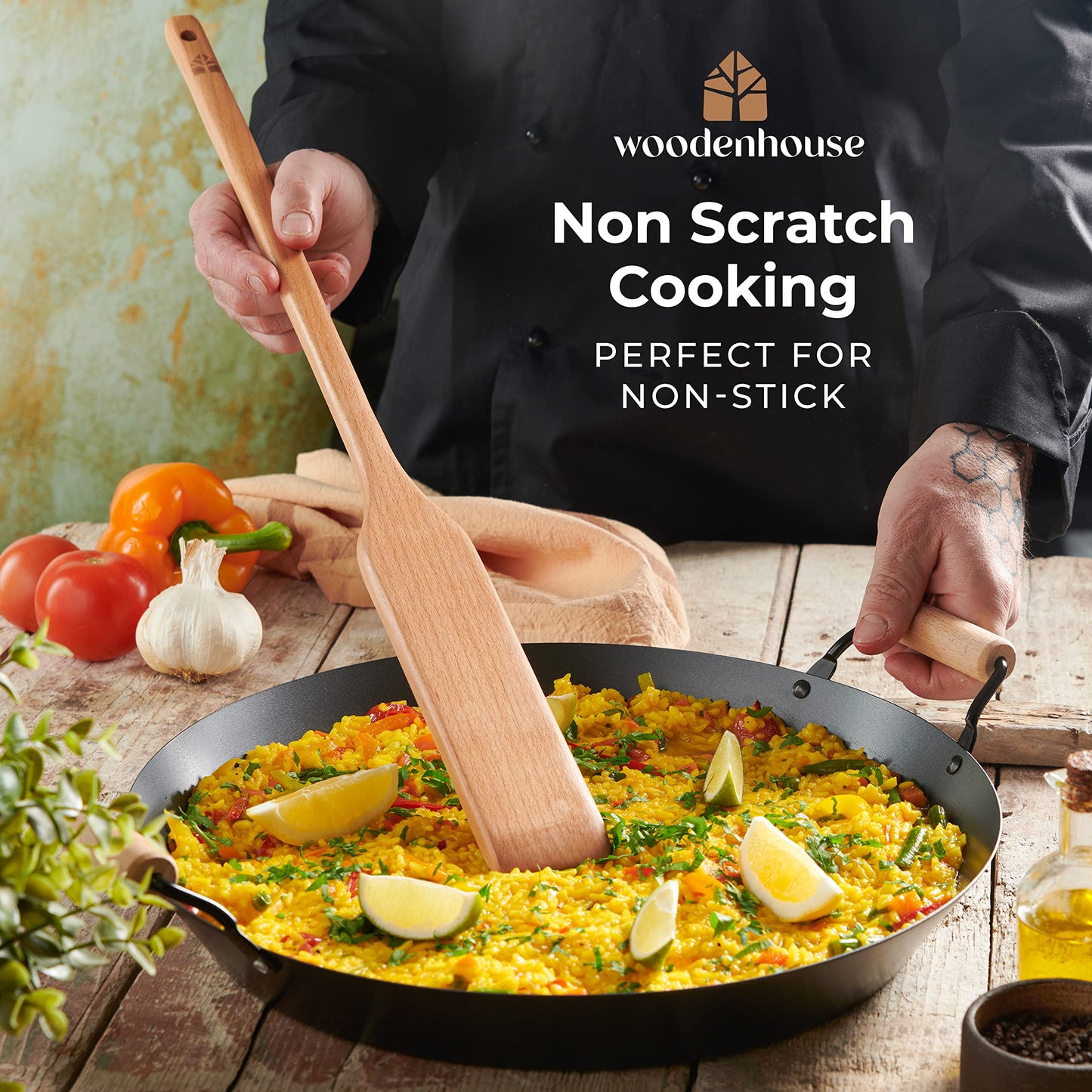 Wooden Paddle for Cooking, Stirring Paddle – 24" Crawfish Paddle – Heavy Duty Long Wooden Spoon for Large Stock Pots by Woodenhouse