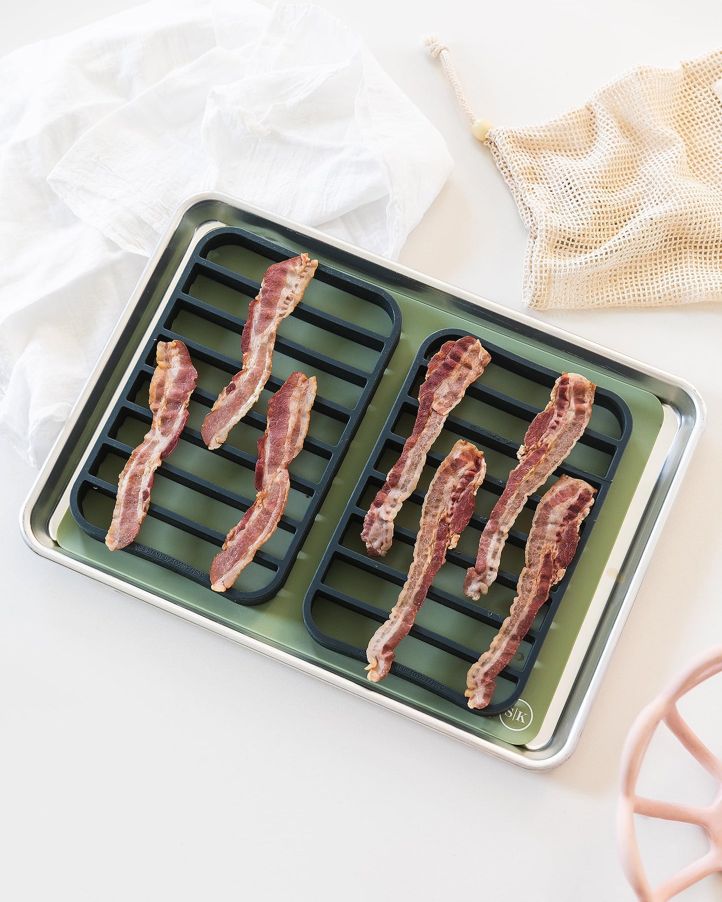 The Silicone Kitchen Silicone Roasting Rack Pan Extra Large, Dishwasher Safe, BPA Free, Non-Toxic, 7 in by 10.75 in, Navy, 2 Pack