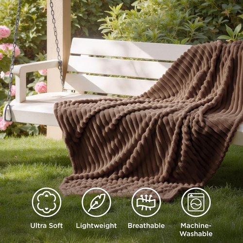 Bedsure GentleSoft Twin XL Blanket - Cozy Brown Fleece Throw for Women | Perfect Birthday Gift, 66x90 Inches