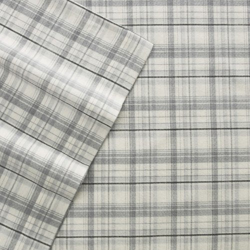 Eddie Bauer - King Sheet Set, Warm Breathable Cotton Flannel Bedding with Deep Pockets, Brushed for Extra Softness, Cozy Home Decor, Oeko-Tex Certified (Beacon Hill Ivory, King)