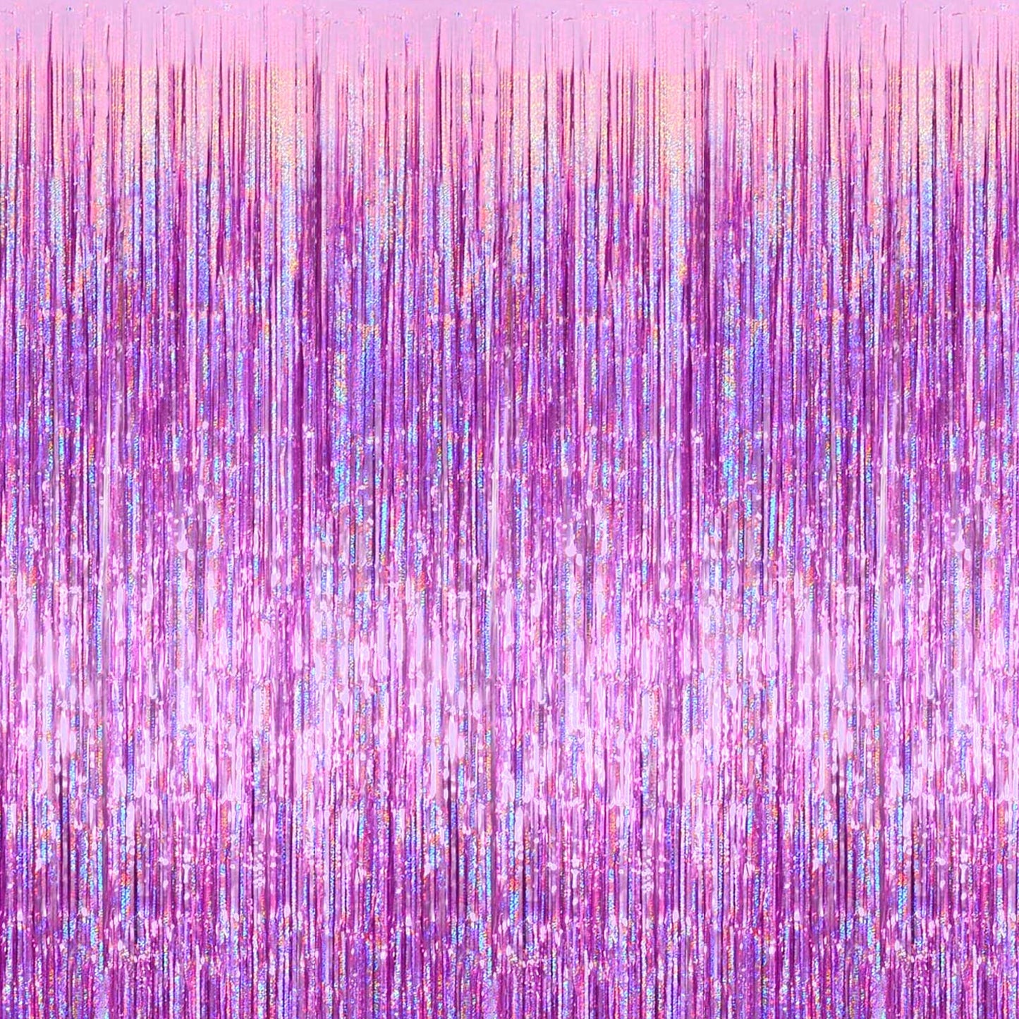 4 Pack Pink Fringe Curtain Backdrop, 3.2Ft x 8.2Ft Sparkle Metallic Tinsel Foil Fringe Streamers Background for Photo Booth Birthday Wedding Baby Shower Party Thanksgiving Christmas Decorations