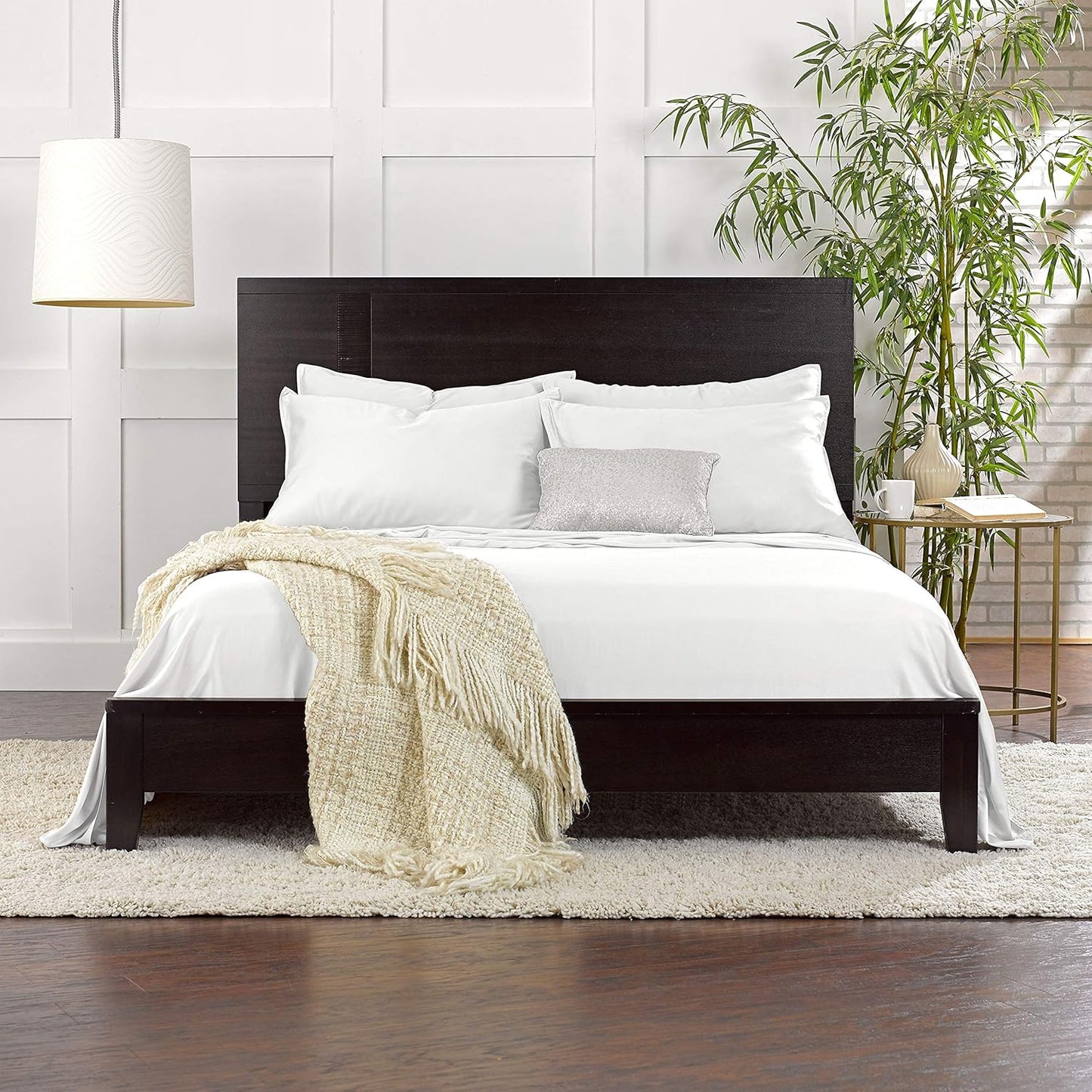 Pure Bamboo King Sheets - 100% Organic Viscose Bed Sheet Set, Soft & Cooling | Double Stitching, White