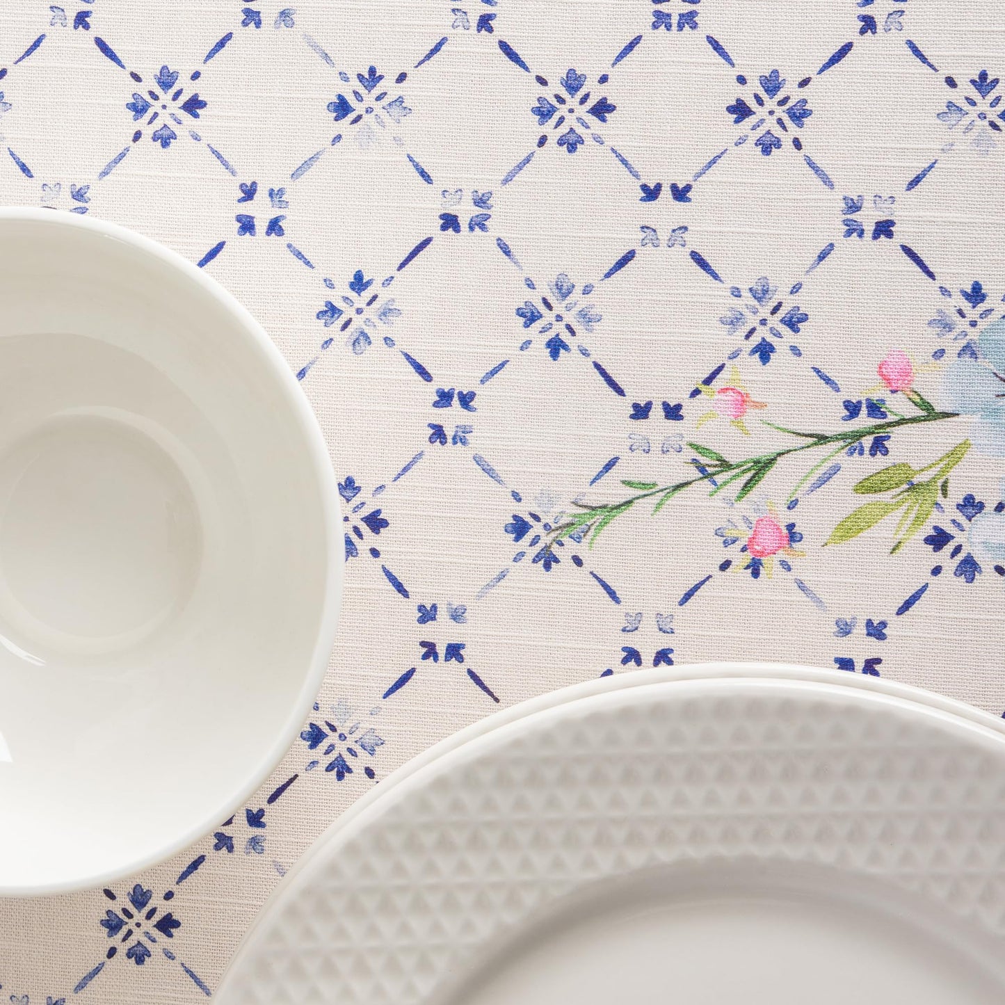Maison d' Hermine Table Cloth Round Table 100% Cotton 69 Round Inches Tablecloth Reusable Decorative for Dining Kitchen Room Farmhouse Home Gifts for Mothers Day Spring Summer - Faience