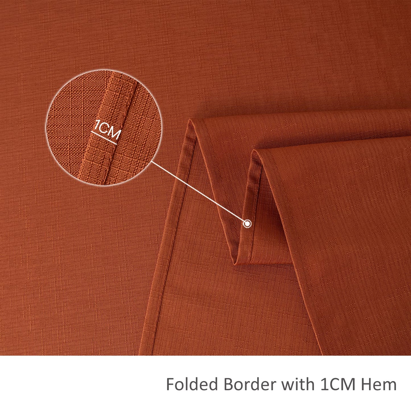 maxmill Fall Tablecloth Stain Resistant Waterproof Wrinkle Resistant Spillproof Washable Soft Slubby Textured Table Cloth for Dining Room, Harvest Thanksgiving Dinner, Rectangle 60 x 140 Inch, Rust