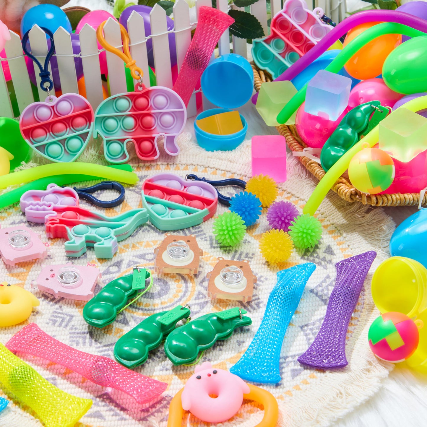 JOYIN 48Pcs Prefilled Easter Eggs with Assorted Toys, Filled Easter Eggs, Easter Egg Hunt, Easter Basket Stuffers for Toddler