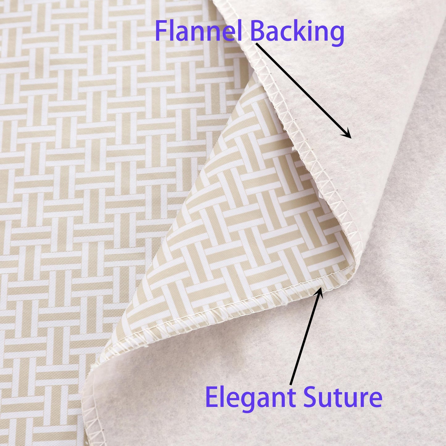 Walrus Heavy Duty Vinyl Tablecloth with Flannel Backing Waterproof Oil-Proof Plastic Table Cloth Stain-Resistant Wipeable Rectangle or Square Table Cover for Indoor and Outdoor (Weaving, 60X84 Inch)