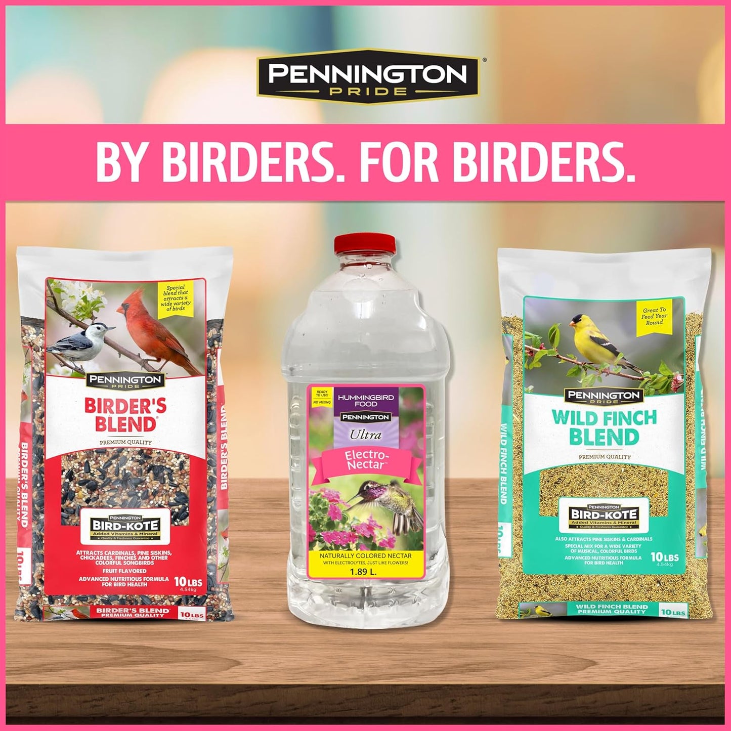 Pennington Hummingbird Nectar - Ready to Use, Naturally Colored with Electrolytes | 64 oz Bottle