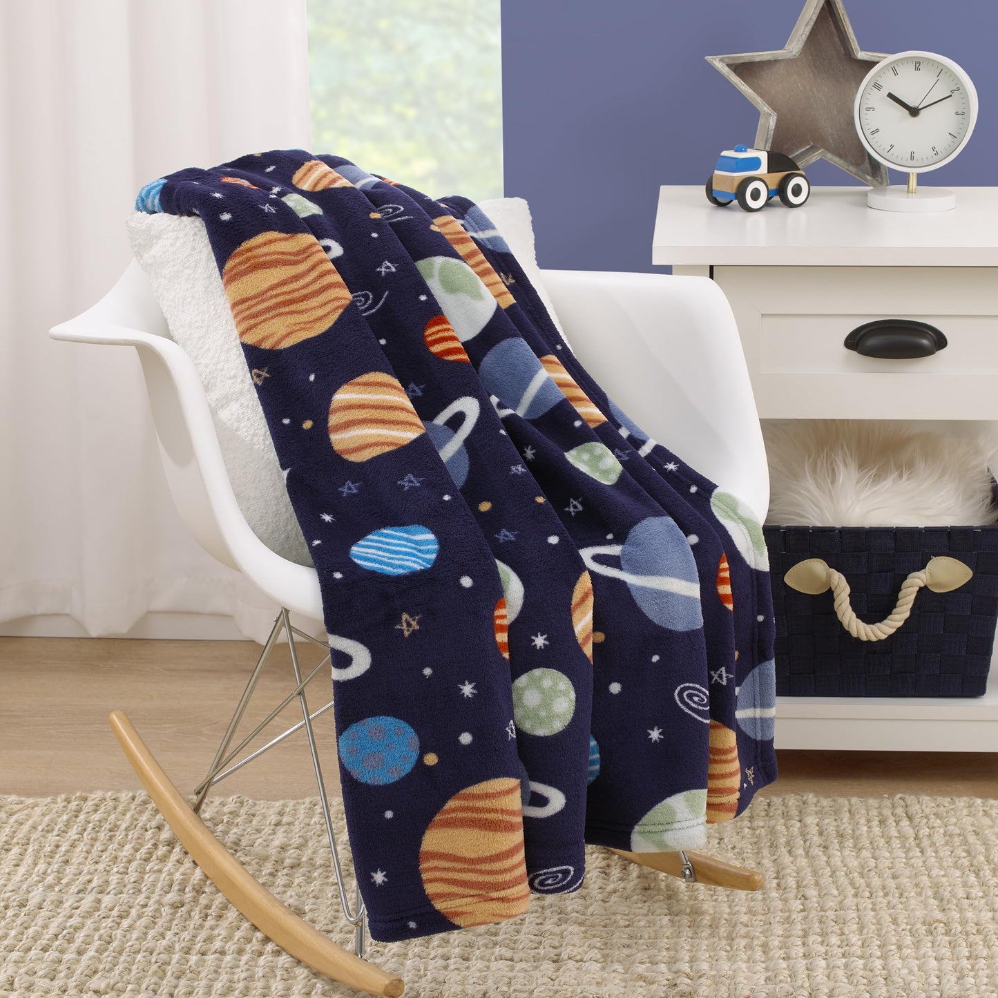 Toddler Blanket Space Solar System for Kids Small Super Soft 40 x 50 Inch, Planets & Stars Travel
