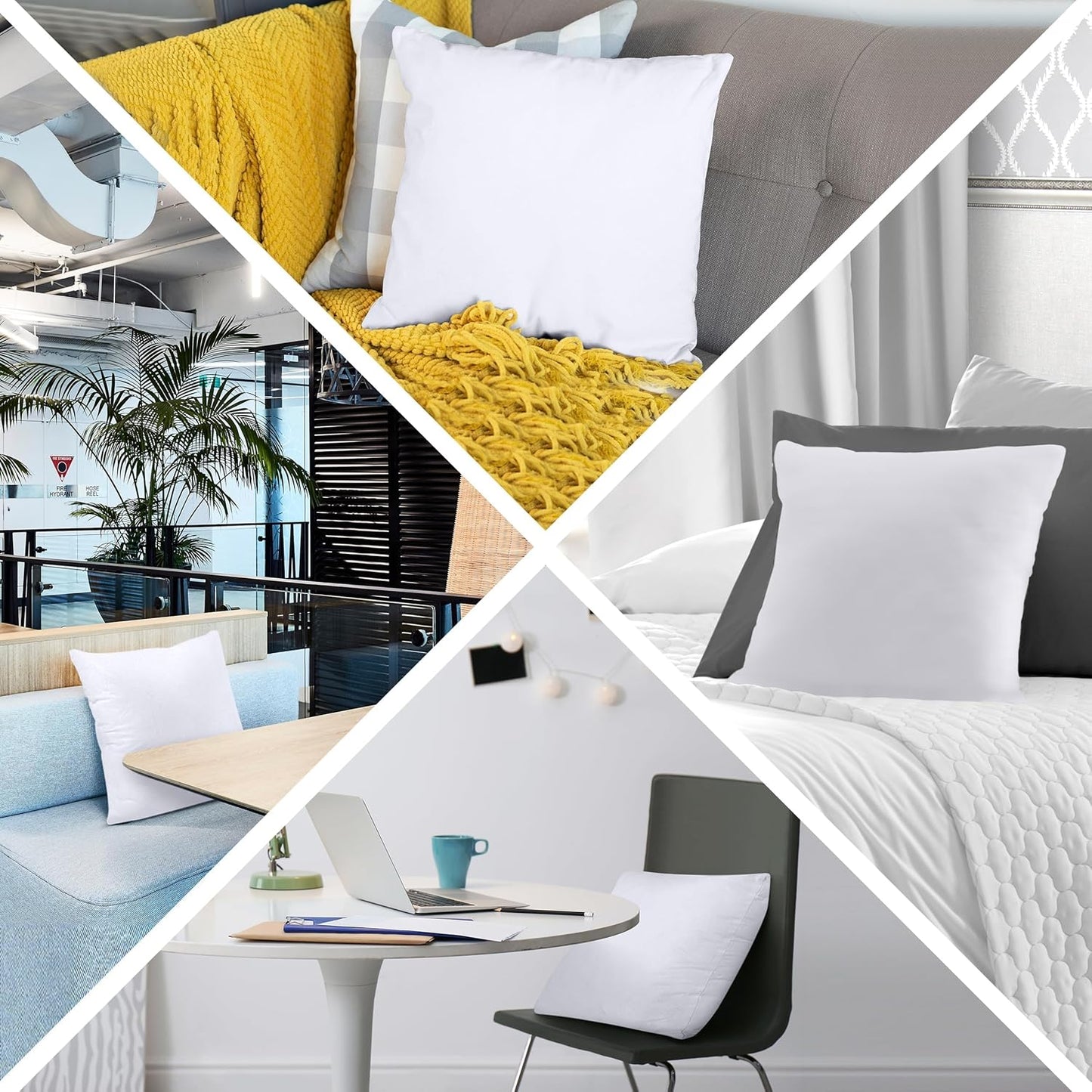 Utopia Bedding Throw Pillow - Fluffy Down Alternative Cushion | 26 x 26 Inches, White - Ideal for Bed & Sofa