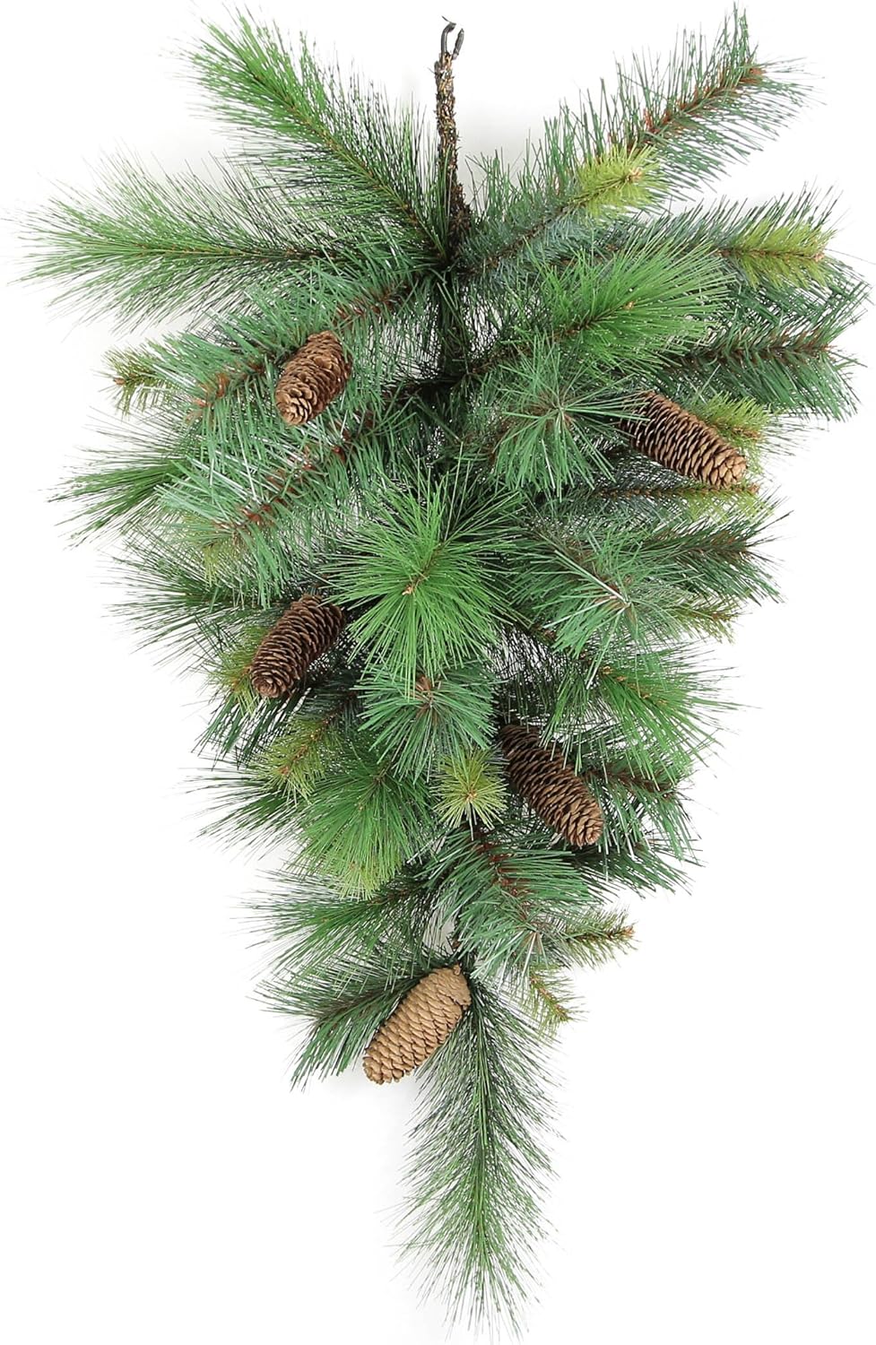 Faux Christmas Swag with Pine Cones - 32" Holiday Door Decor for Indoor/Outdoor Use