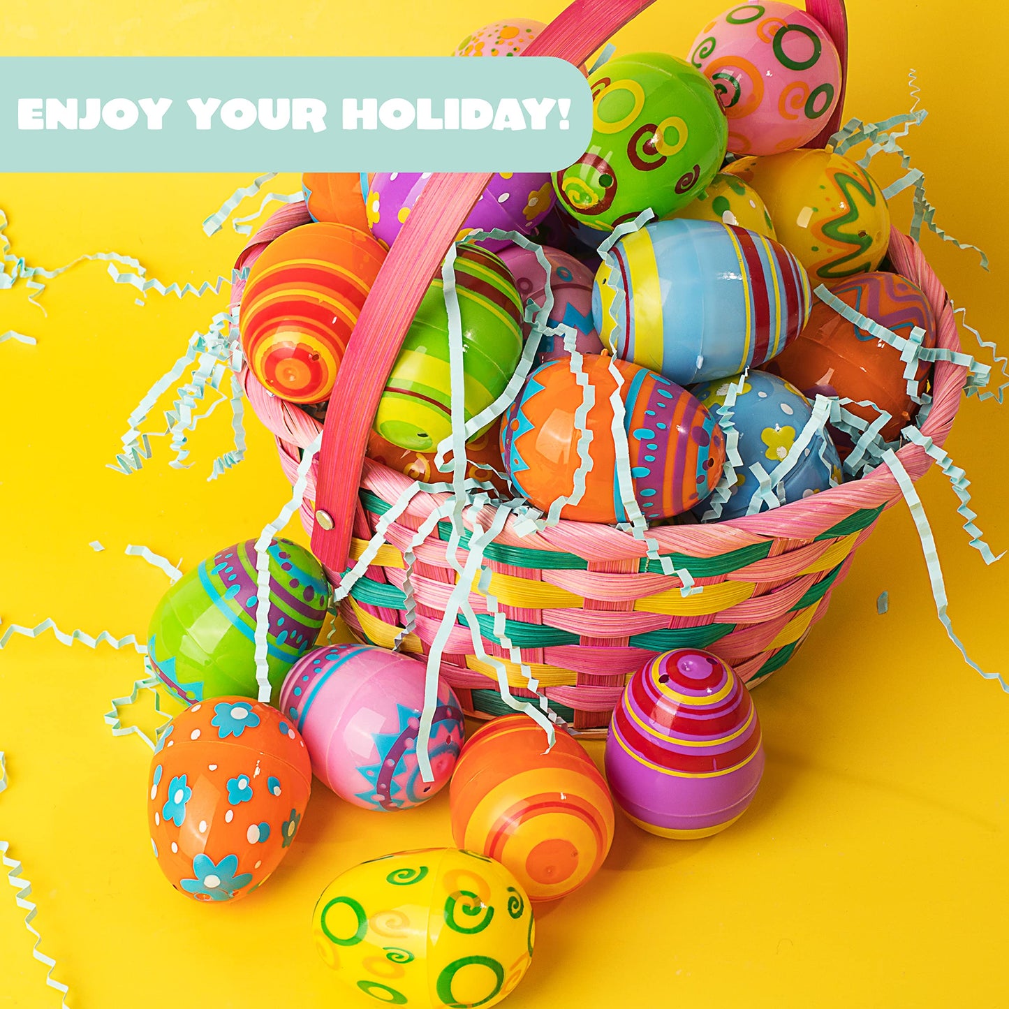JOYIN 288PCS 2.3" Printed Easter Eggs, Empty Easter Eggs Fillable, Colorful Plastic Eggs Bulks for Easter Hunt, Party Favor, Basket Stuffers Filler, Classroom Prize Supplies