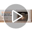 BEAMNOVA Gold Fireplace Screen 50x32 in Baroque Decorative Metal Mesh