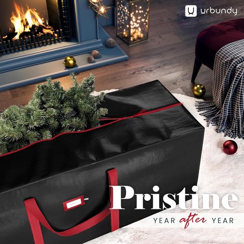 Heavy Duty Christmas Tree Storage Bag - 7.5 Ft Black Xmas Tree Bag for Year-Round Protection