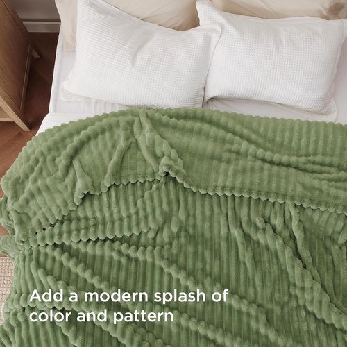 Bedsure GentleSoft Full Blanket - Cozy Reseda Fleece Throw for Couch, Perfect Gift for Women, 84x90 Inches