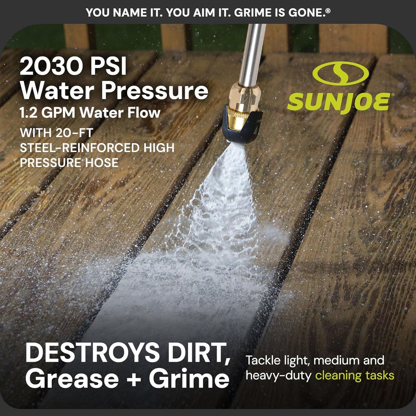 Sun Joe SPX3000 Electric Pressure Washer - Heavy-Duty 2500 Max PSI for Home, Autos, Patios & Decks