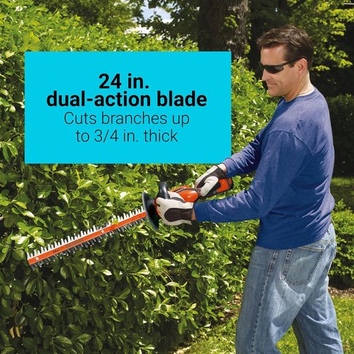 BLACK+DECKER 40V MAX* Cordless Hedge Trimmer - 24-Inch POWERDRIVE Tool Only (LHT2436B)