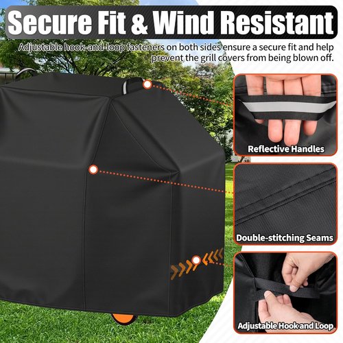 i COVER 55-Inch BBQ Grill Cover - Heavy-Duty Waterproof Protection for Weber, Char-Broil & More