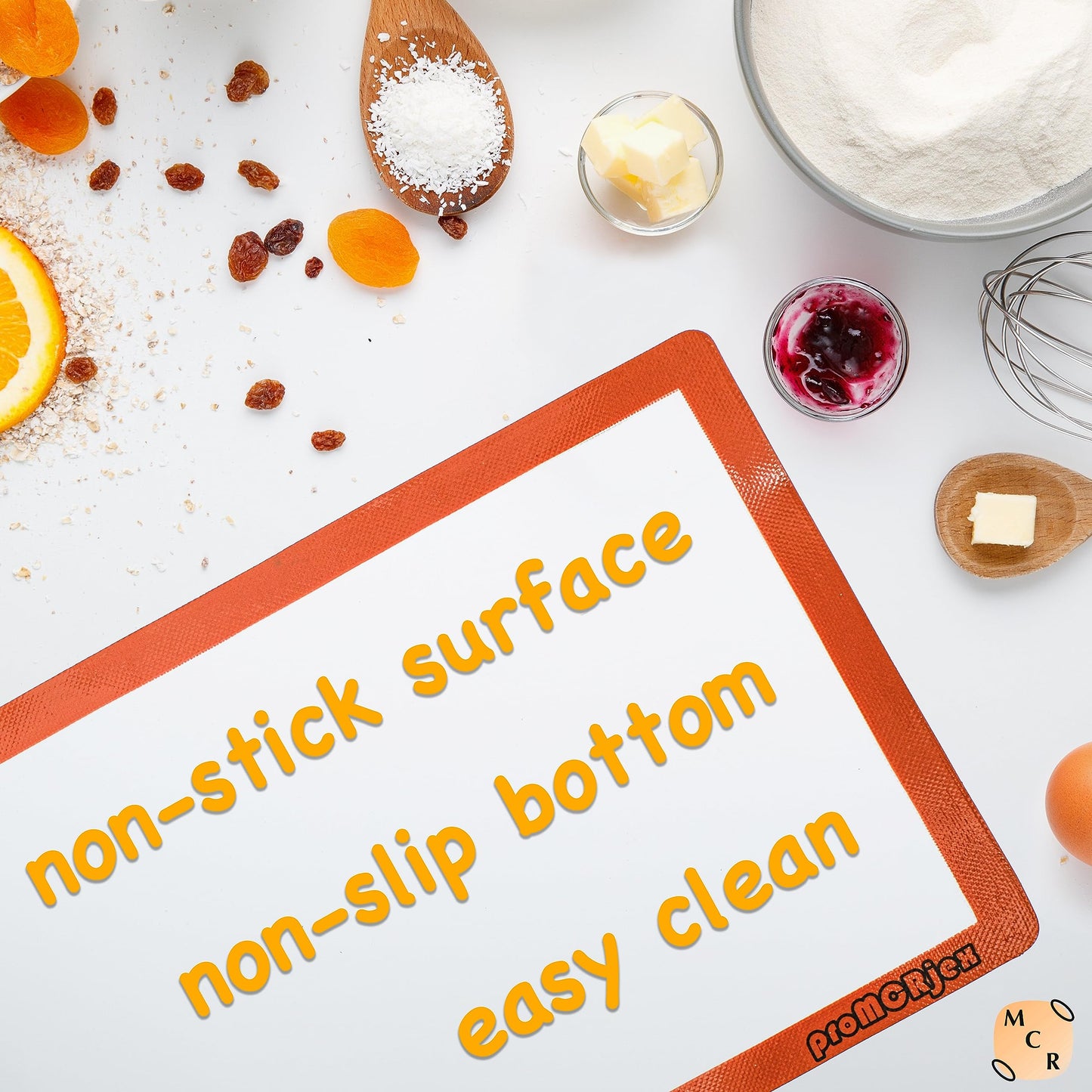 proMCRjex Silicone Baking Mats Half Sheet Non-Stick Cookie Sheet for Baking Silicon Baking Mat Set (12"x 16"Pack of 2)
