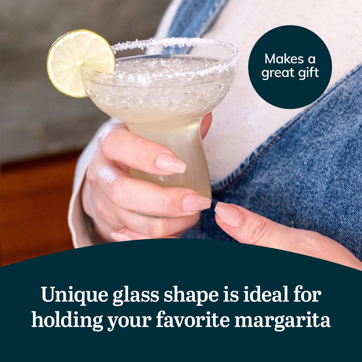 Libbey Stemless Margarita Glasses Set of 6, 10.25 ounces Classic Lightweight Margarita Cups, Fancy Glassware Set for Celebrations