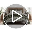 EverGrace Cotton Sateen Duvet Cover Set King Olive Green with Pillow Shams - No Comforter