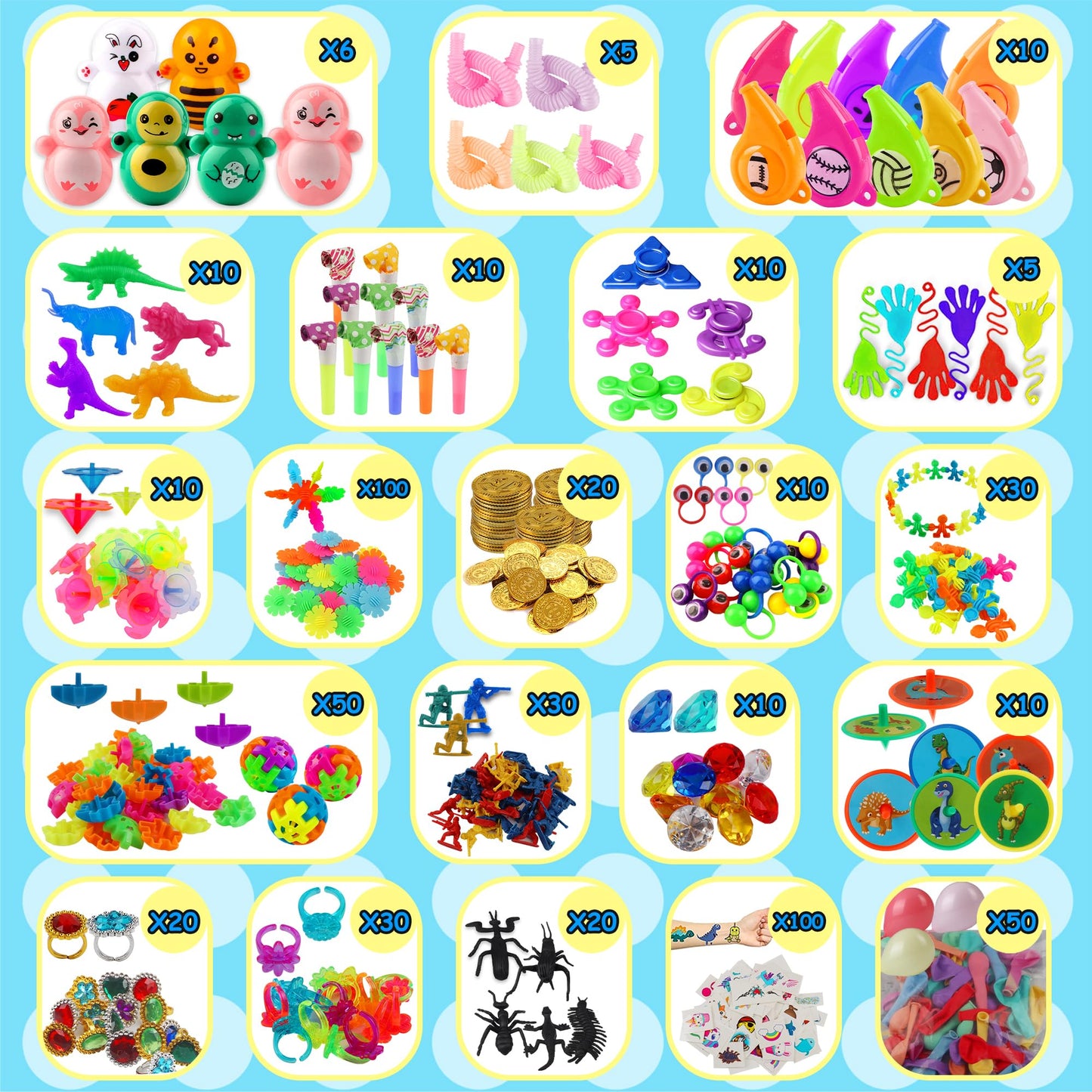 Kiss Monkey 640 PCS Prize Treasure Box Toys for Classroom, Party Favors for Kids 8-12, Fidget Toys Bulk, Goodie Bags Stuffers for Kids, Birthday Gifts, Pinata Stuffers, Carnival Prizes
