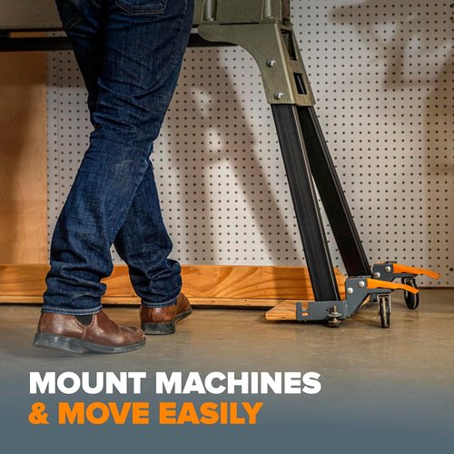 Bora Portamate Mobile Base Kit PM-1100 | Heavy-Duty Adjustable Rolling Dolly for Tools & Equipment - 400 lb Capacity