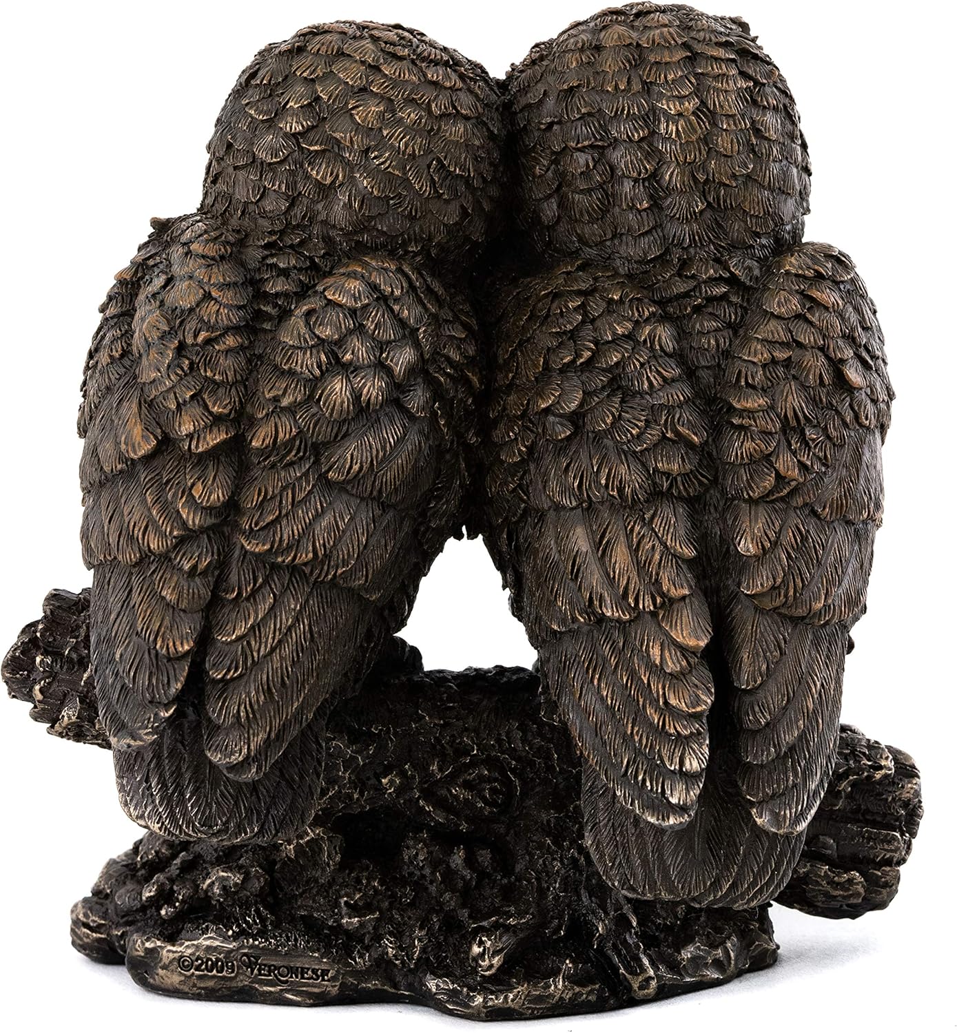 Top Collection Owl Lovers Statue on Tree Branch - Sleeping Great Horned Owl Sculpture in Premium Cold Cast Bronze- 5-Inch Collectible Animal Figurine