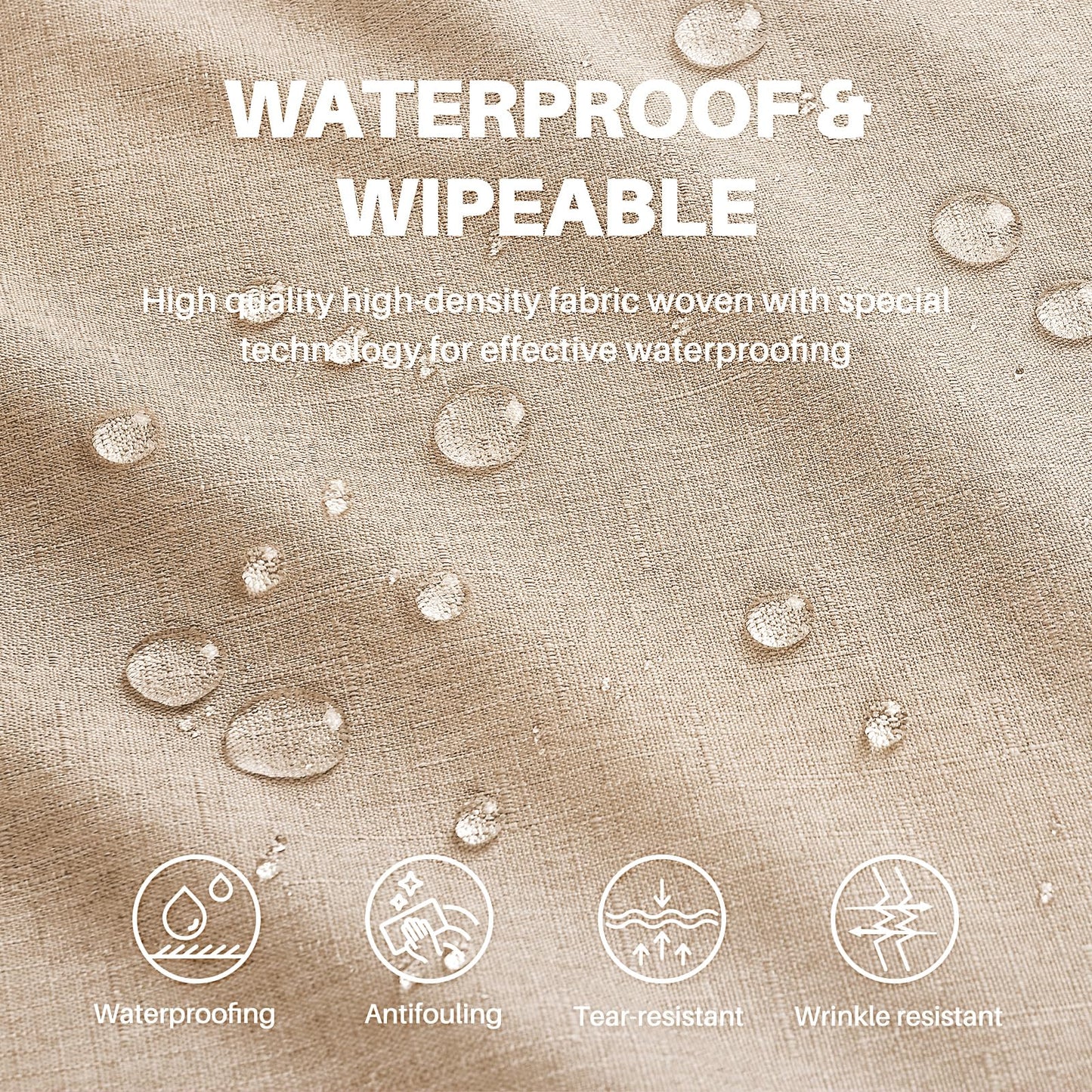 AUSSPVOCT Textured Linen 54 Inch Round Tablecloth Up to 36'' Tables, Waterproof Spill-Proof Fall Table Cloth Wrinkle Free Circle Dining Tablecover for Birthday Farmhouse Easter Holiday Party Decor