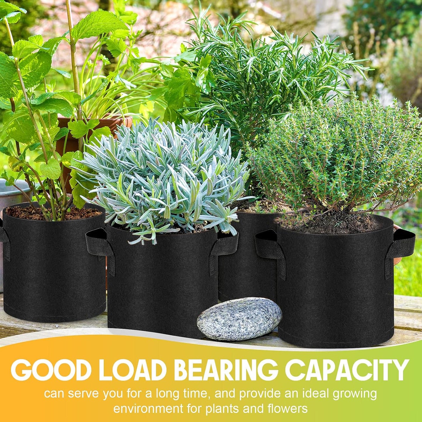 Nuanchu Grow Bags - 36 Packs of Heavy-Duty Aeration Fabric Pots with Handles for Healthy Root Growth | 2 Gallon