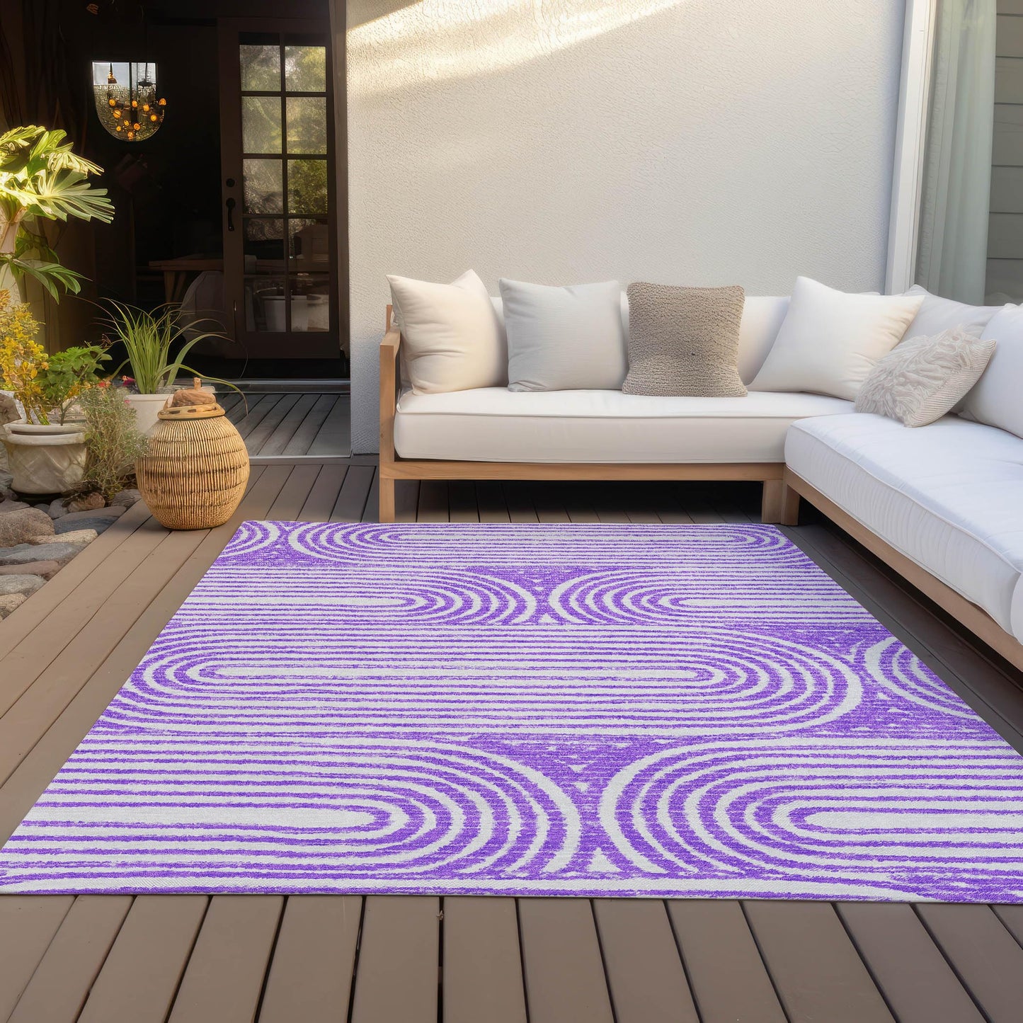 Addison Rugs Chantille ACN140 Purple 2'6" x 3'10 Indoor Outdoor Area Rug, Stain Resistant, Machine Washable, Non Shedding, Bedroom, Living Room, Dining Room, Kitchen Rug