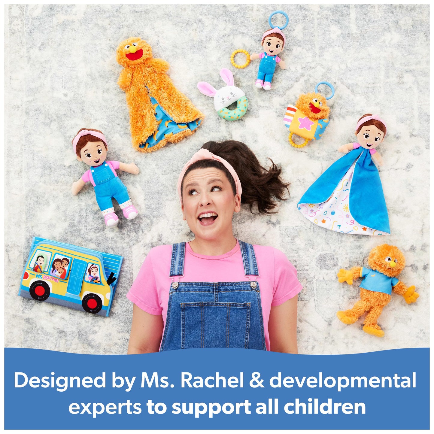 Ms. Rachel Official Huggable Lovey, Double Sided, Machine Washable Security Blankets for Babies Ages 3 Months-1+