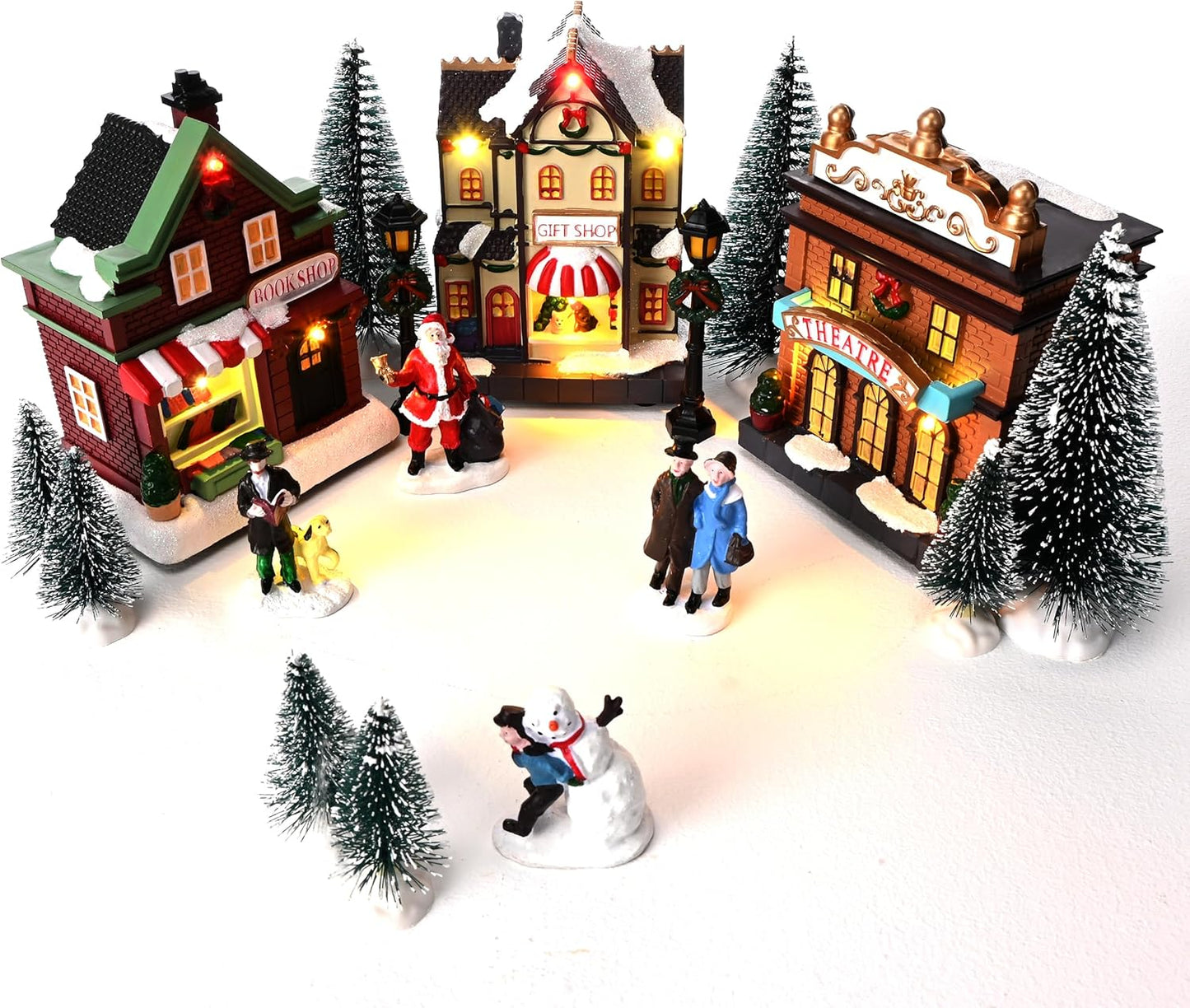 Valery Madelyn Pre-Lit Christmas Village Set - Battery Operated Holiday Figurines | 17 PCS Collection