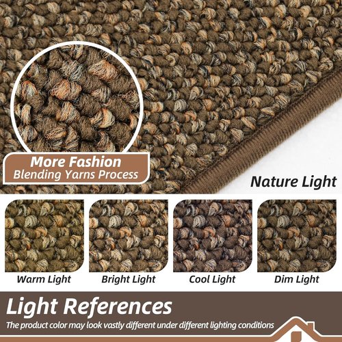 BEQHAUSE Dirt Trapper Door Mat - Non-Slip, Washable, Dirt Resistant | 20" x 48", Brown for Entryway
