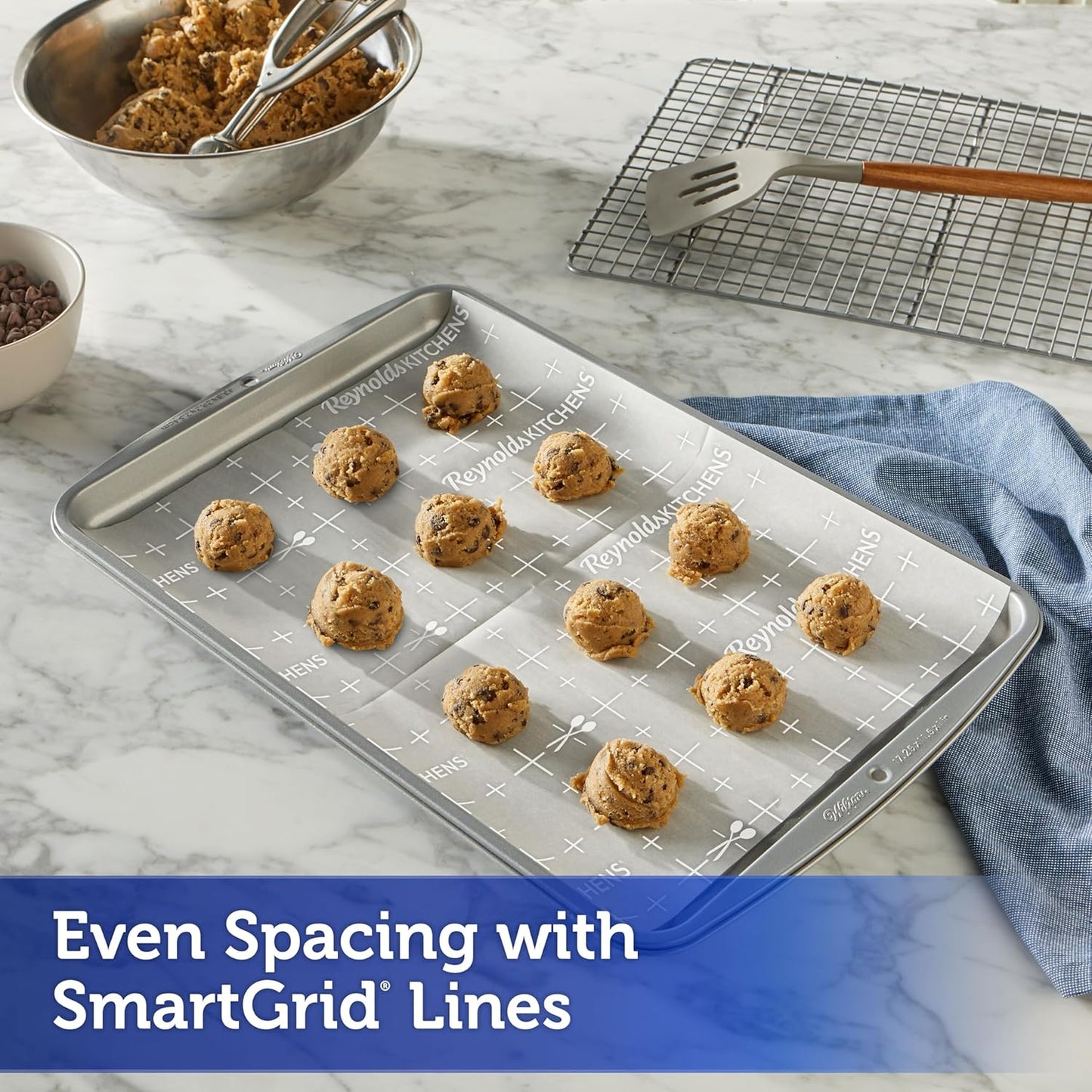 Reynolds Kitchens Pre-Cut Parchment Paper Baking Sheets - 100 Sheets Total, Perfect for Cookies