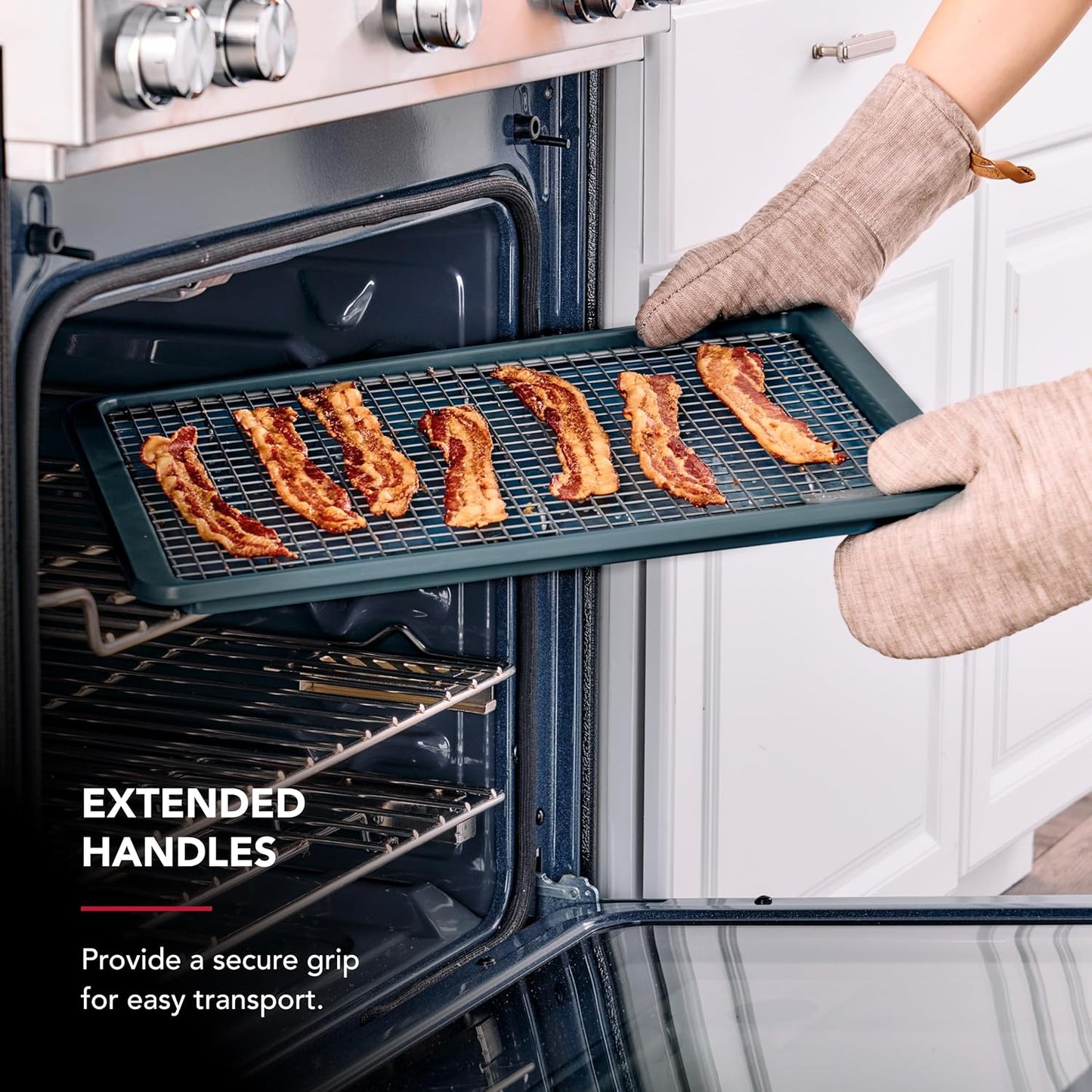 KitchenAid Baking Sheet - Nonstick Swiss Engineered Aluminized Steel, Dishwasher Safe, 13x18 Inch, Agave