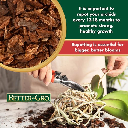 Better-Gro Orchid Bark - Premium Potting Medium for Phalaenopsis & Epiphytic Orchids - 4 Quarts
