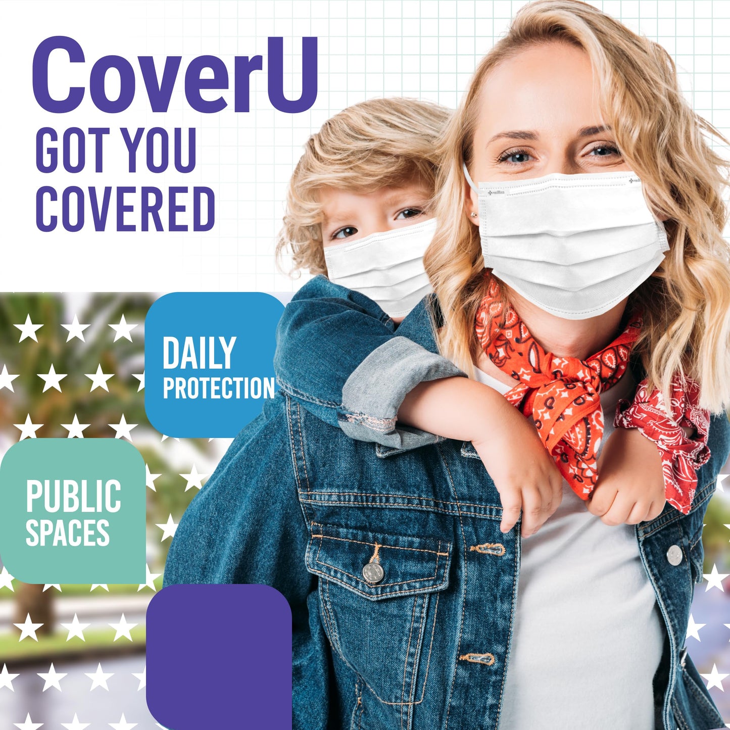 Medtecs Face Mask Disposable - 50/2000 PCS - Comfortable 3 Layer Breathable Mask, The Better Protection and Health Choice - CoverU ASTM Level 1 Adult Mask - 50 PCS - White (USA)