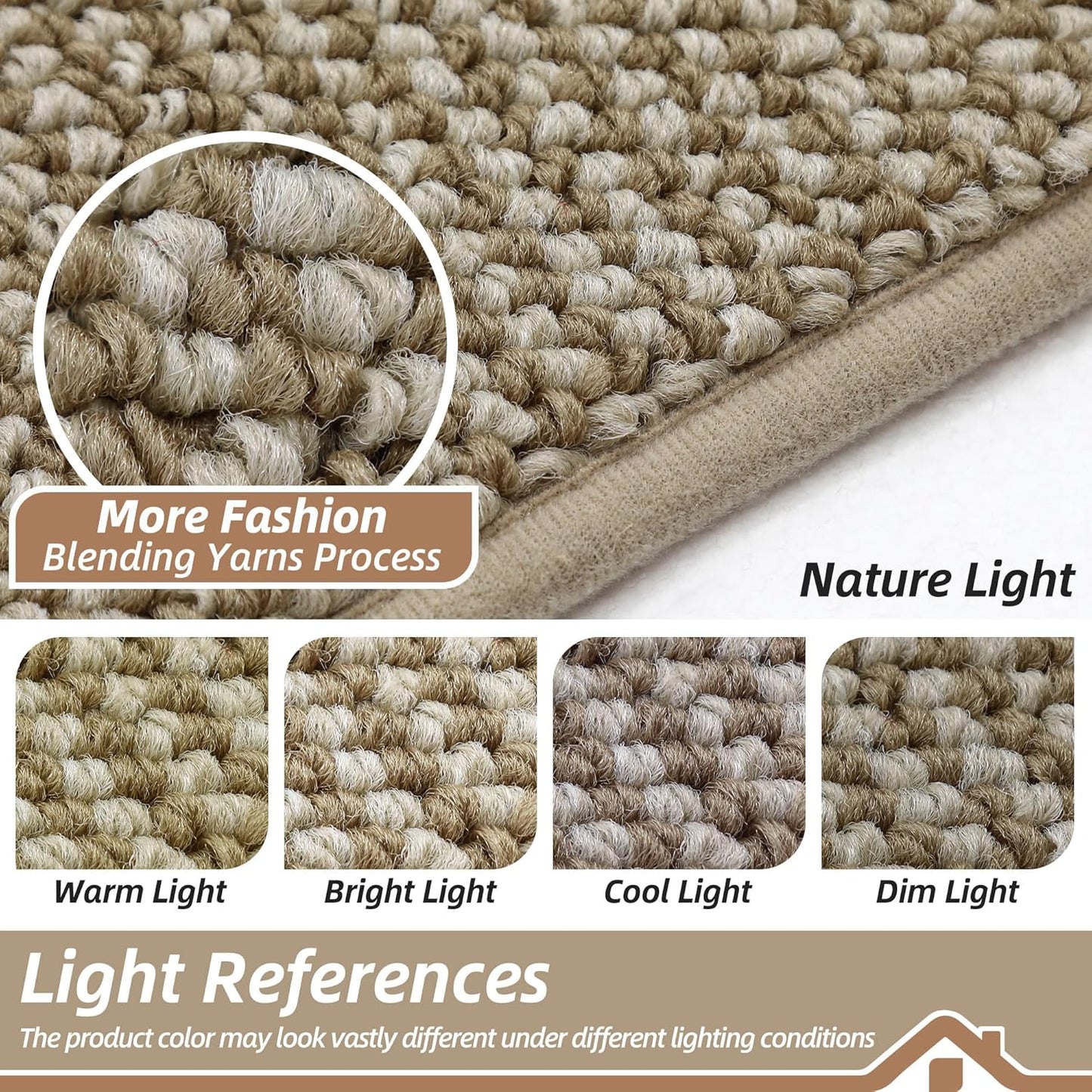 BEQHAUSE Dirt Trapper Door Mat - Non-Slip, Washable, Absorbent | 36" x 60", Light Beige for Entryway