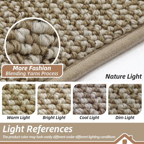 BEQHAUSE Dirt Trapper Door Mat - Non-Slip, Washable, Absorbent 24" x 60" Light Beige Entrance Mat