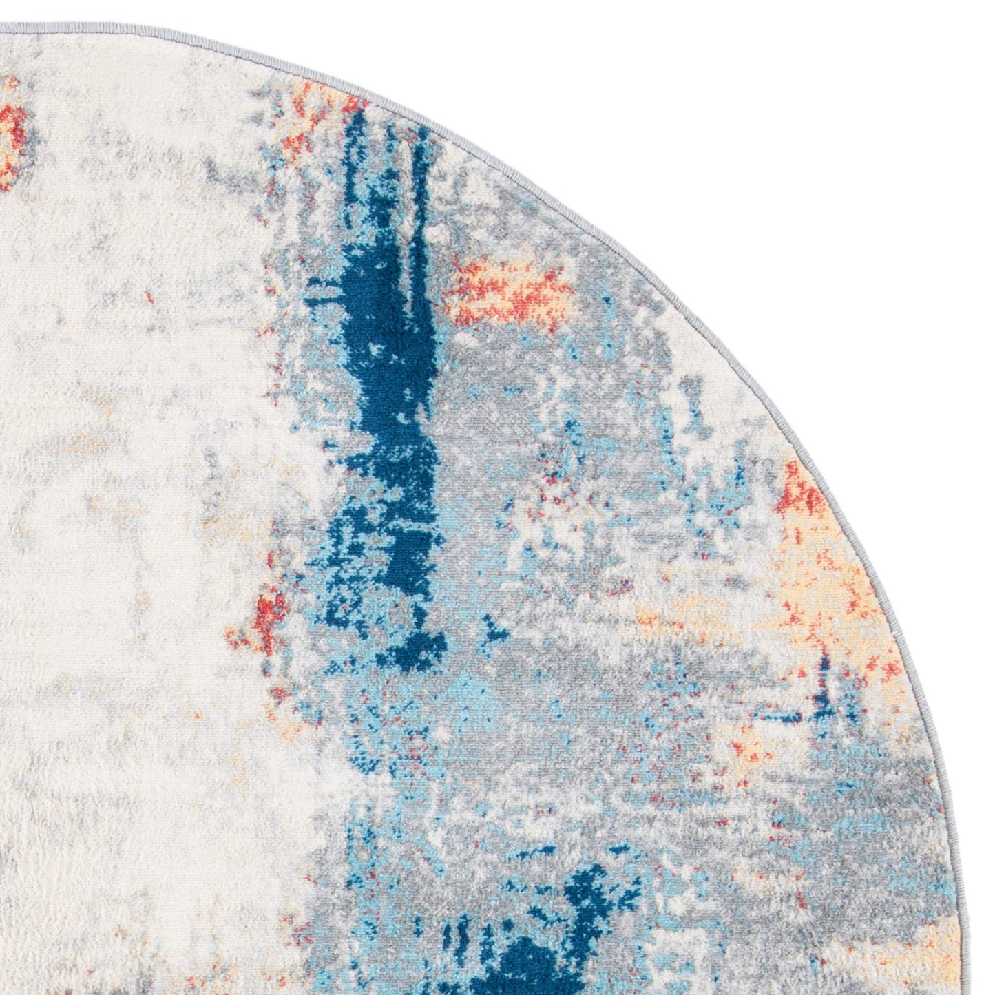 SAFAVIEH Jasper Collection 5' Round Grey / Red JSP101C Modern Abstract Non-Shedding Dining Room Entryway Foyer Living Room Bedroom Area Rug