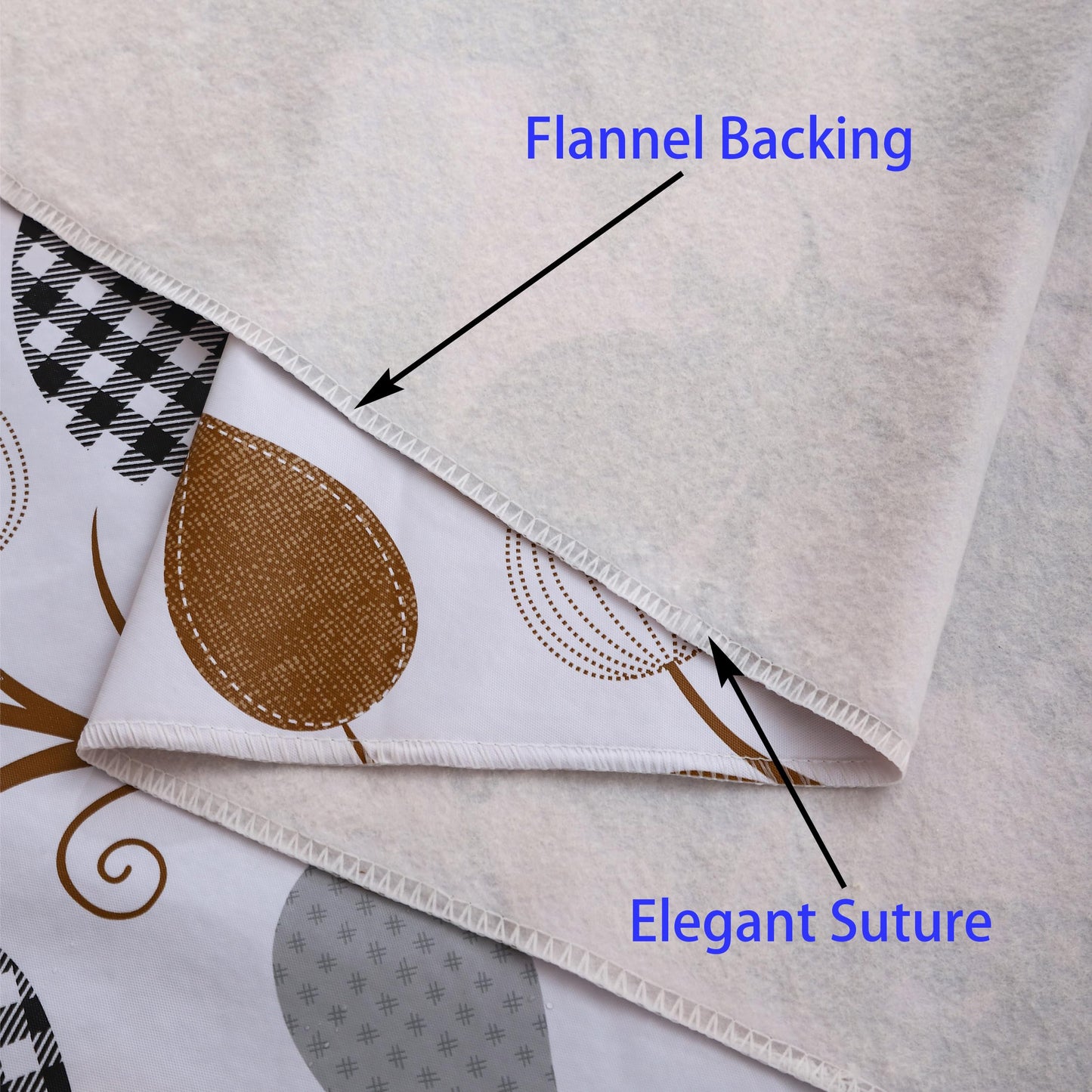 Walrus Heavy Duty Vinyl Tablecloth with Flannel Backing Waterproof Oil-Proof Plastic Table Cloth Stain-Resistant Wipeable Rectangle or Square Table Cover for Indoor and Outdoor (Leaves, 60X102 Inch)
