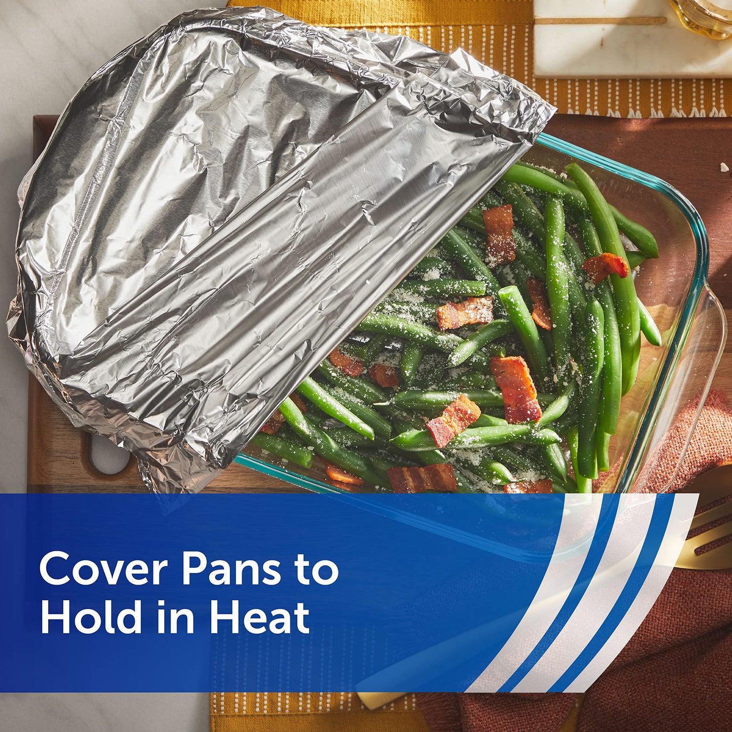 Reynolds Wrap Aluminum Foil Pack, Aluminum Foil Roll Double Pack, Easily Moldable Around Food for a Tight Seal, Great for Covering Dishes and Storing Leftovers, 2 Pack, 175 Sq. Ft. Rolls