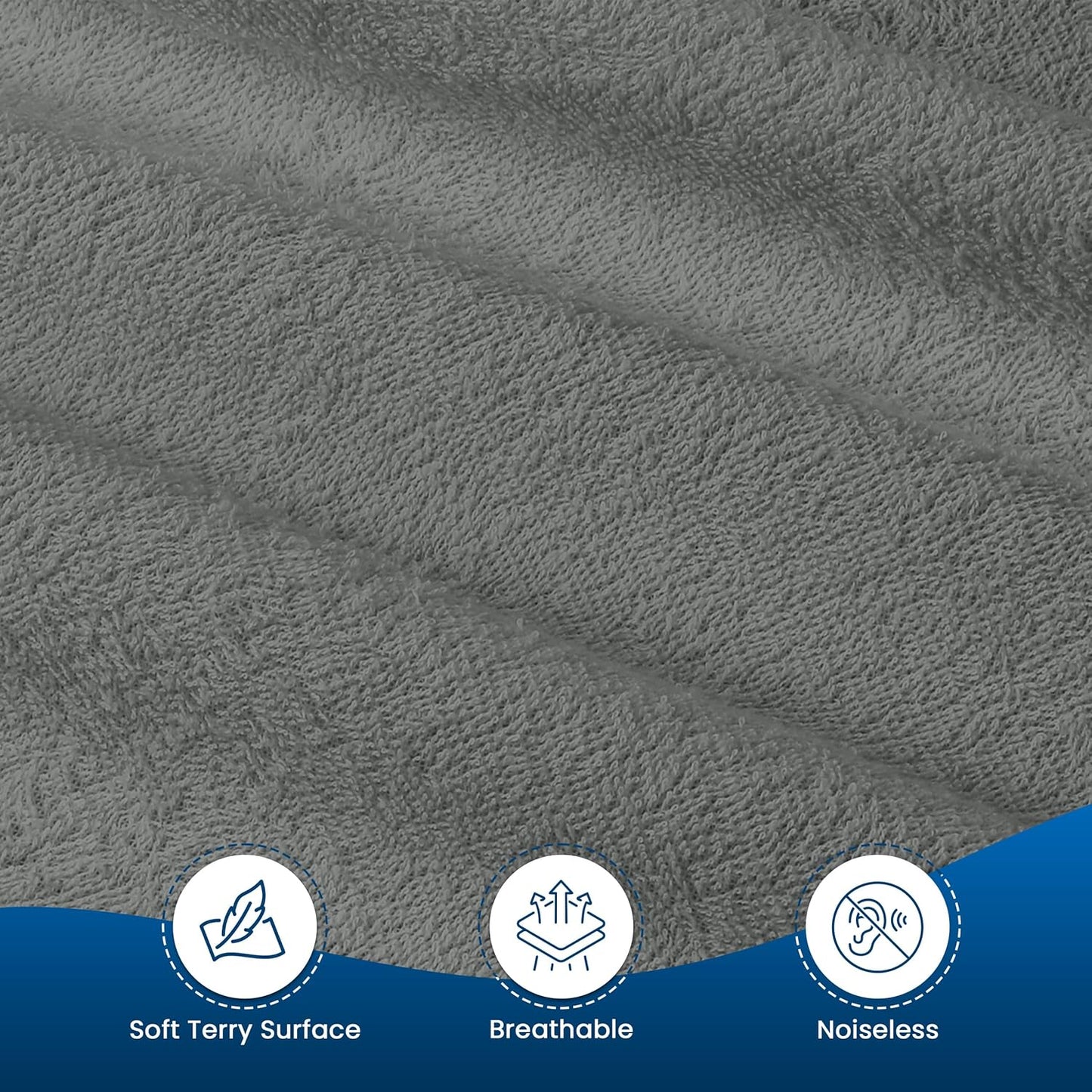 Utopia Bedding King Size Mattress Protector - Waterproof Terry Cover, Soft & Breathable, 17" Deep Pockets | Gray