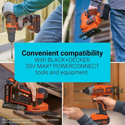 BLACK+DECKER 20V MAX POWERCONNECT Lithium Ion Battery Pack - 1.5 Ah, 2 Count, Cordless Tool Power Solution