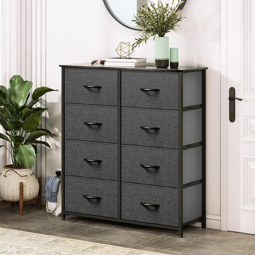 DWVO Fabric Dresser - 8 Spacious Drawers for Bedroom or Living Room Storage Solutions
