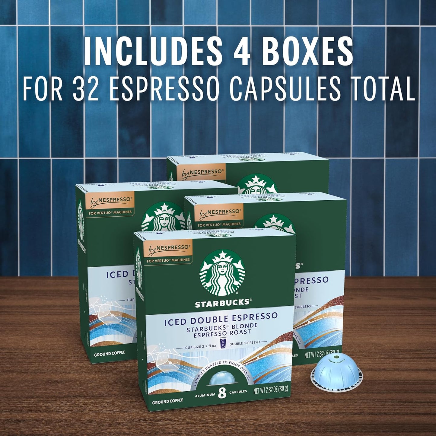 Starbucks by Nespresso Vertuo Iced Blond Roast Coffee Pods - 32 Count for Perfect Iced Brews