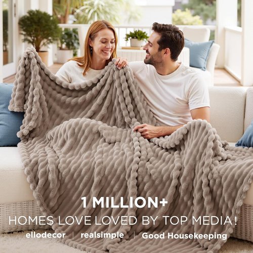 Bedsure GentleSoft Light Brown Fleece Blanket - Cozy, Soft Throw for Couch | 108x90 Inches
